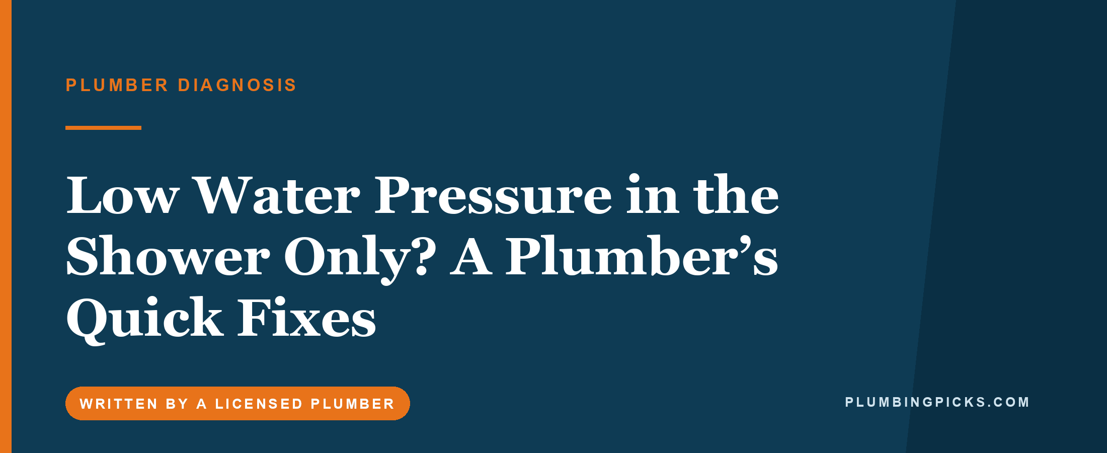 Low Water Pressure in the Shower Only? A Plumber’s Quick Fixes